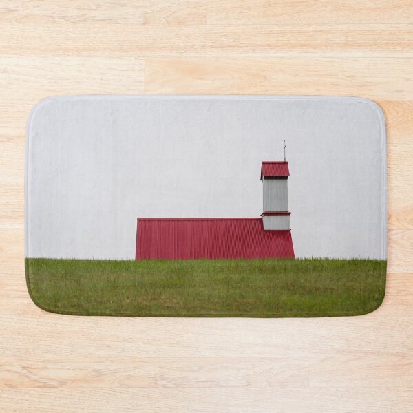 Item preview, Red church roof behind green hill, Iceland in summer designed and sold by Sonja Birkelbach.