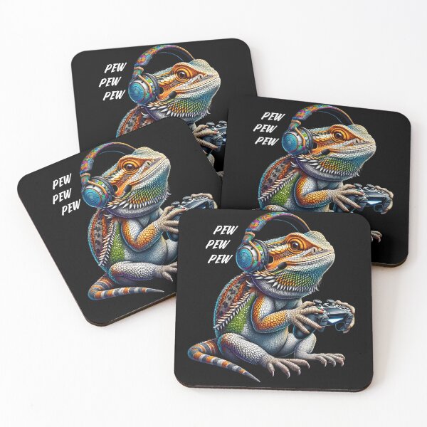 Item preview, Bearded Dragon Playing Video Game Gaming Nerd designed and sold by Kimberley King Art  King Art.