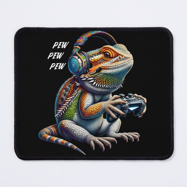 Item preview, Bearded Dragon Playing Video Game Gaming Nerd designed and sold by Kimberley King Art King Art.