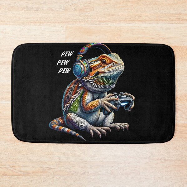 Item preview, Bearded Dragon Playing Video Game Gaming Nerd designed and sold by Kimberley King Art  King Art.