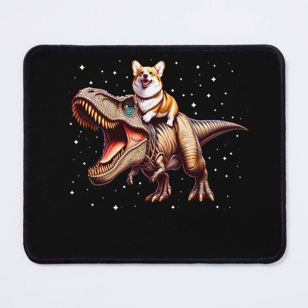 Item preview, Corgi Riding Dinosaur Lover designed and sold by Kimberley King Art  King Art.