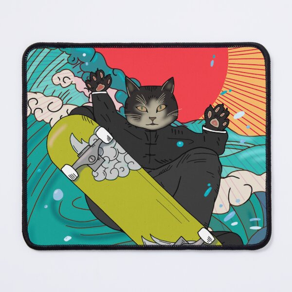 Item preview, cat surfing on a skateboard. Zen pop star. designed and sold by Manhole Delivery.