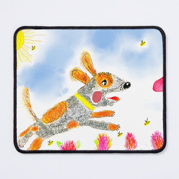 Item preview, Happy Dog Chasing a Frisbee designed and sold by JeLoTall.