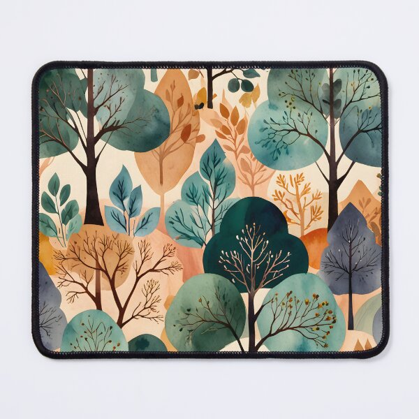 Item preview, Enchanting Autumn Trees, Wild Woods and Floral Pattern, Earthy Tones Trees Lovers, Autumn Inspirational Seasonal Art designed and sold by Kintsugi99.