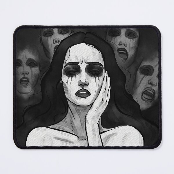 Item preview, despair with shadowy figures in a haunting black designed and sold by BlackOrchidArt.