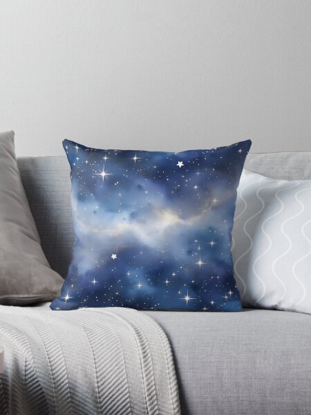 Artikel-Vorschau von moderne Kissen mit Blumenmuster. Sternennacht-Muster mit kosmischem Nebel. Nachthimmel-Muster mit himmlischer Galaxie. Verträumtes Sternennacht-Nebel-Muster., designt und verkauft von 2Motivation.