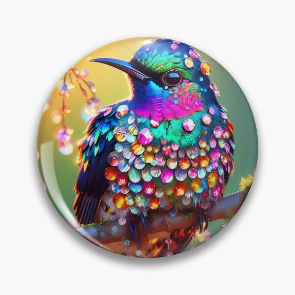 Item preview, A fantasy beautiful Common Cuckoo on a tree branch with crystalline drops designed and sold by EmeraldeaArt.