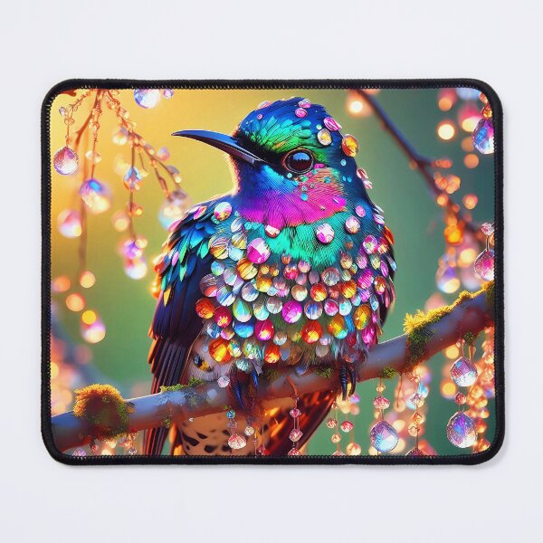 Item preview, A fantasy beautiful Common Cuckoo on a tree branch with crystalline drops designed and sold by EmeraldeaArt.