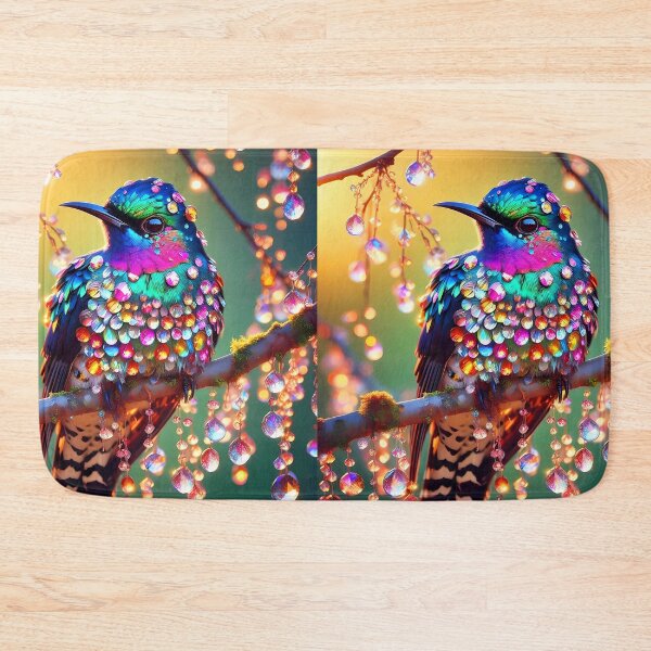 Item preview, A fantasy beautiful Common Cuckoo on a tree branch with crystalline drops designed and sold by EmeraldeaArt.