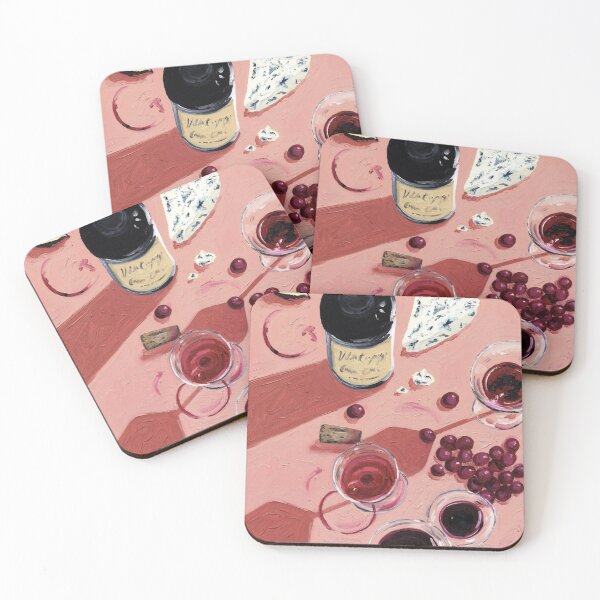 Item preview, Elegant Wine & Cheese Still Life - Artistic Gourmet Illustration designed and sold by leekatwan.