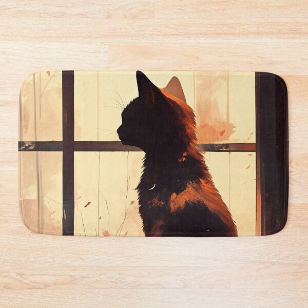 Item preview, Anime Black Cat by Window Aesthetic Illustration designed and sold by PurrGreen.
