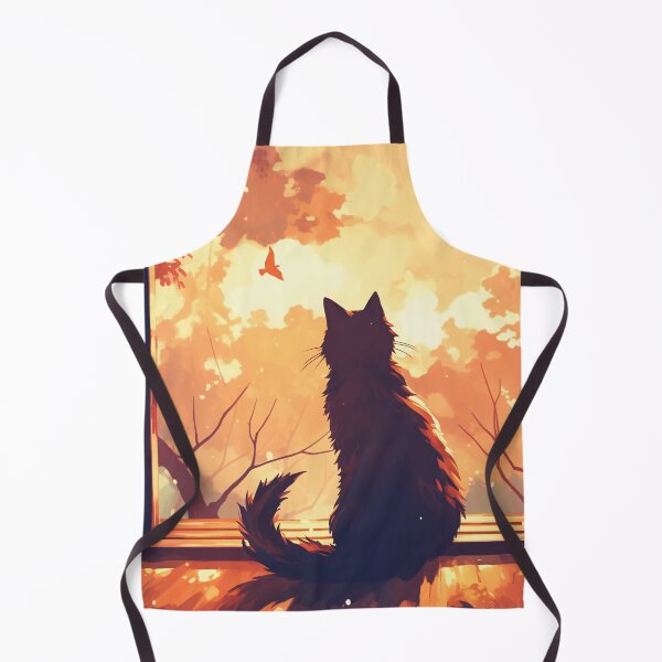 Item preview, Anime Black Cat Watching Sunset Aesthetic Illustration designed and sold by PurrGreen.