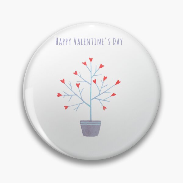 Item preview, HAPPY VALENTINE'S DAY Pot Plant with Heart Flowers - Whimsical Digital Illustration designed and sold by FestivityFinds.