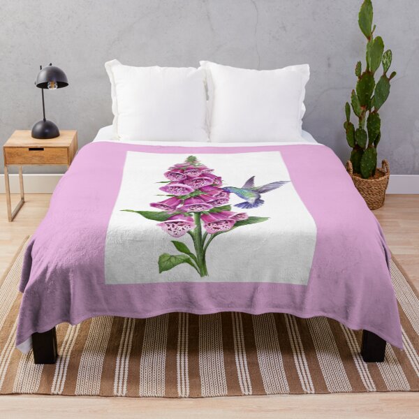 Item preview, foxglove and hummingbird designed and sold by Gabriella Szabo.