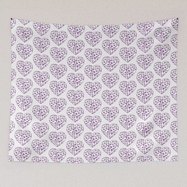 Item preview, Offset Grid Small Violet Cow Patches on White Cowhide | Continues White Cow Heart designed and sold by PatternPen.