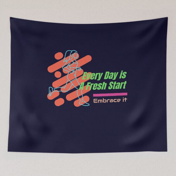 Item preview, Motivational Fitness Poster - Every Day is a Fresh Start - Embrace It designed and sold by ImagineRainbows.