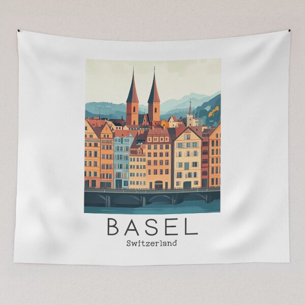 Item preview, A Vintage Travel Illustration of Basel - Switzerland  designed and sold by GoodOldVintage.