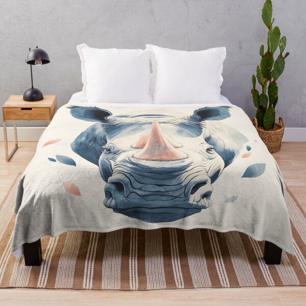 Item preview, Minimalistic Rhino Watercolor Wildlife Animal Natur Isolated Aesthetic Illustration designed and sold by PurrGreen.