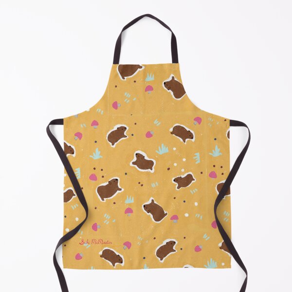 Item preview, Cute Happy Wombat Pattern with Mushrooms and Grass By Suki McMaster designed and sold by Suki McMaster.