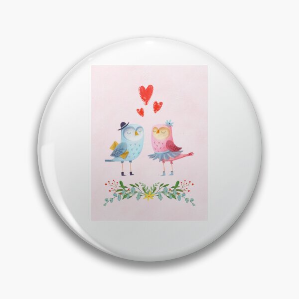 Item preview, Adorable Blue and Pink Canary Illustration with Hearts - Whimsical Bird Art for Love designed and sold by FestivityFinds.