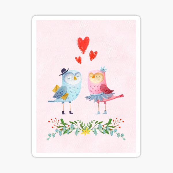Item preview, Adorable Blue and Pink Canary Illustration with Hearts - Whimsical Bird Art for Love designed and sold by FestivityFinds.