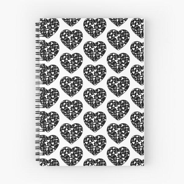 Item preview, Offset Grid Small Grey White Cow Patches on Black Cowhide | Continues Black Cow Heart designed and sold by PatternPen.