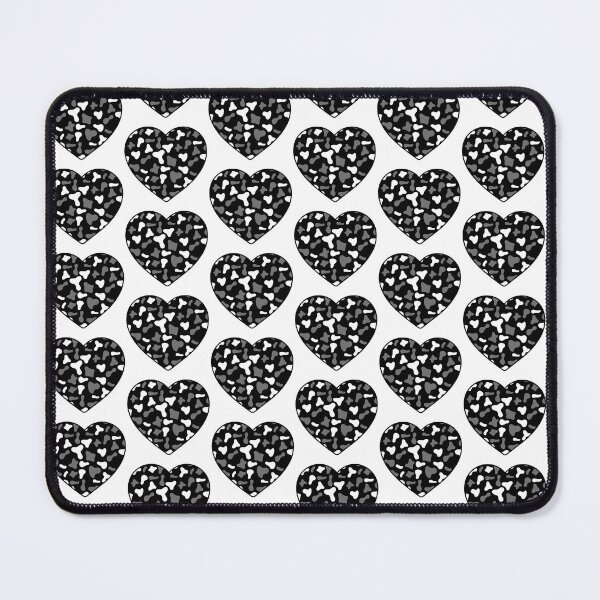 Item preview, Offset Grid Small Grey White Cow Patches on Black Cowhide | Continues Black Cow Heart designed and sold by PatternPen.