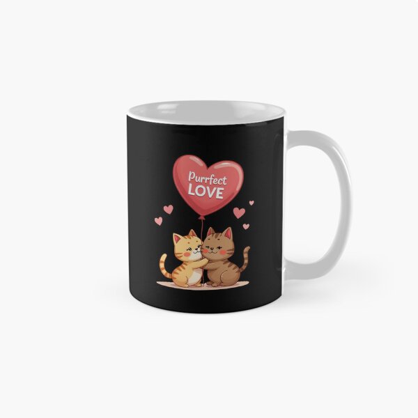 Item preview, Cute cartoon cat holding a heart-shaped balloon with 'Purrfect Love'  designed and sold by Laura-Rung.
