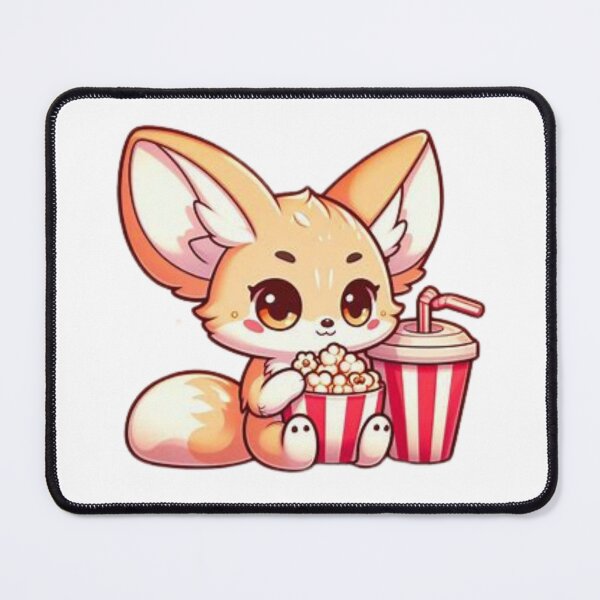 Item preview, fennec fox eating popcorn designed and sold by Eternalski.