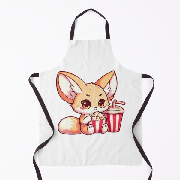 Item preview, fennec fox eating popcorn designed and sold by Eternalski.