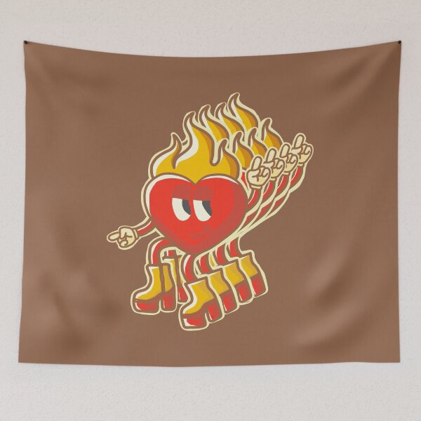 Item preview, Groovy Multidimensional Flaming Retro Heart designed and sold by petiteToulon.