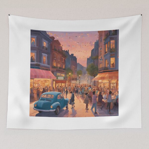 Item preview, City hustling and bustling at night designed and sold by SayuriCrafts.