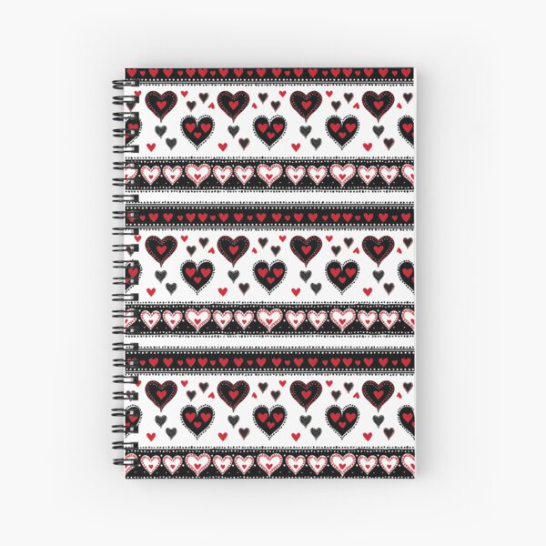 Item preview, Horizontal Heart Pattern - Red Hearts Within Black and White Hearts designed and sold by FestivityFinds.