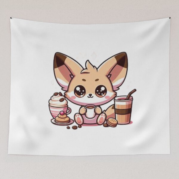 Item preview, fennec fox with coffee designed and sold by Eternalski.