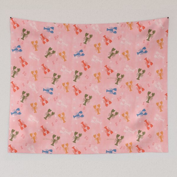 Item preview, Colorful Lobsters on a Playful Pink Background by Suki McMaster designed and sold by Suki McMaster.