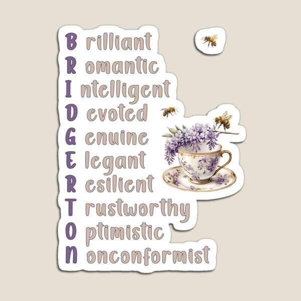 Aperçu de l'œuvre Traits de caractère de Bridgerton : Wisteria, Tea Time et Bees créée et vendue par Grafstan.