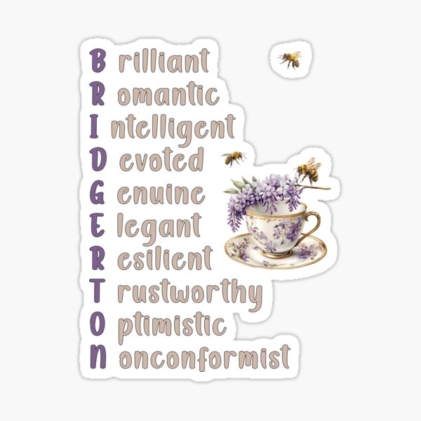 Aperçu de l'œuvre Traits de caractère de Bridgerton : Wisteria, Tea Time et Bees créée et vendue par Grafstan.
