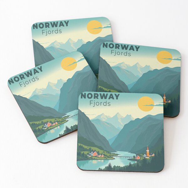 Artikelvorschau, Ein nostalgisches, klassisches Reiseposter – Norwegische Fjorde entworfen und verkauft von Blok45.