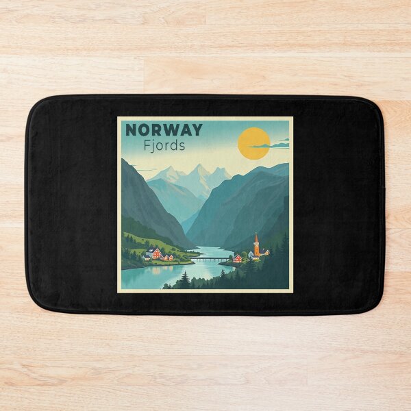 Item preview, A Nostalgic Classic Travel Poster – Norway Fjords designed and sold by Blok45.