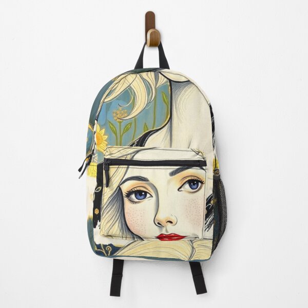 Item preview, Beautiful blonde haired lady illustration inspired by Gustav Klimt designed and sold by Vintage Designs +.