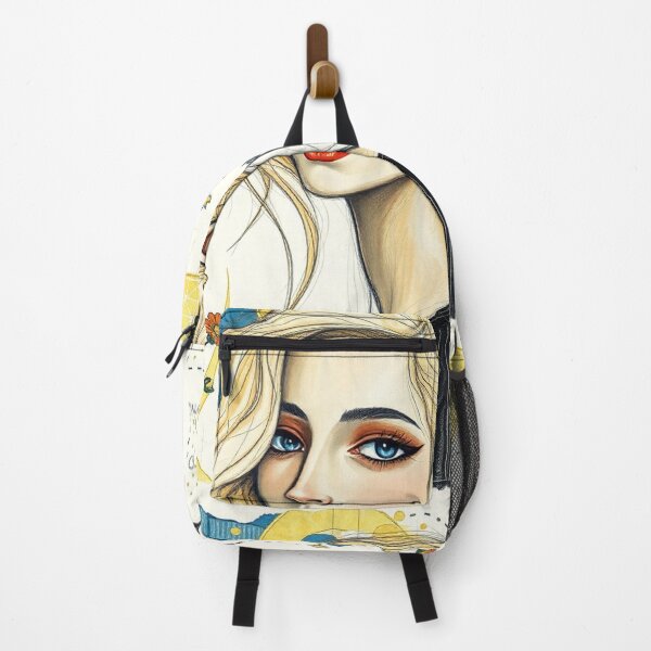 Item preview, Beautiful blonde haired lady illustration inspired by Gustav Klimt designed and sold by Vintage Designs +.