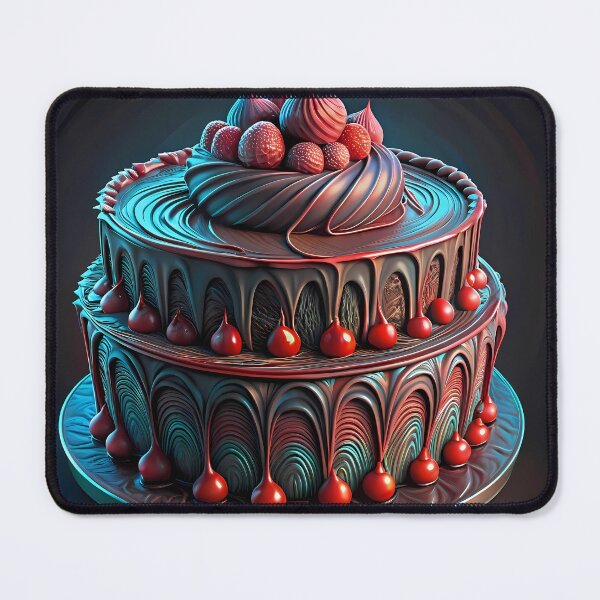 Item preview, Chocolate Cake Colorful Artistic Food Illustration Style 3D designed and sold by ART ATTACK ZONE.