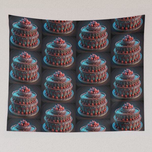 Item preview, Chocolate Cake Colorful Artistic Food Illustration Style 3D designed and sold by ART ATTACK ZONE.