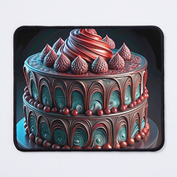 Item preview, Art Chocolate Cake Colorful Food Illustration Style 3D designed and sold by ART ATTACK ZONE.