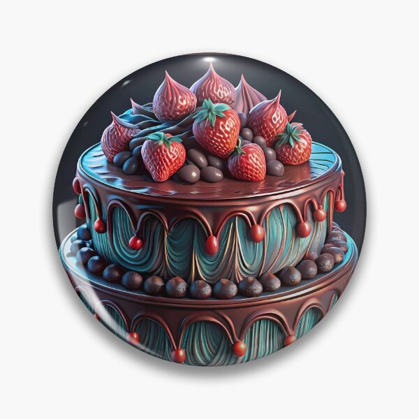 Item preview, 3D Chocolate Cake Colorful Artistic Food Illustration Style  designed and sold by ART ATTACK ZONE.