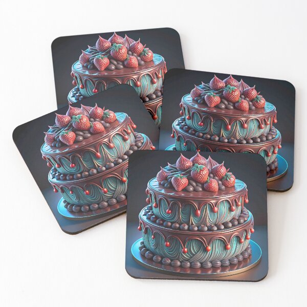 Item preview, 3D Chocolate Cake Colorful Artistic Food Illustration Style  designed and sold by ART ATTACK ZONE.
