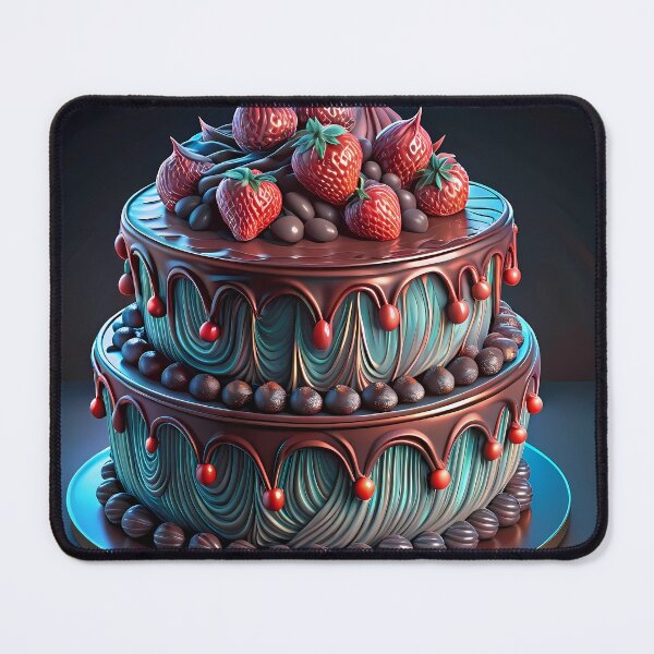 Item preview, 3D Chocolate Cake Colorful Artistic Food Illustration Style  designed and sold by ART ATTACK ZONE.