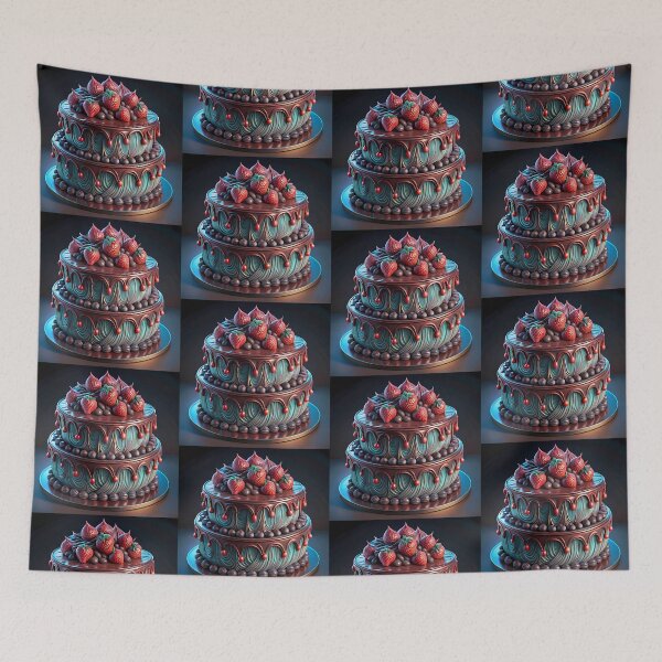 Item preview, 3D Chocolate Cake Colorful Artistic Food Illustration Style  designed and sold by ART ATTACK ZONE.