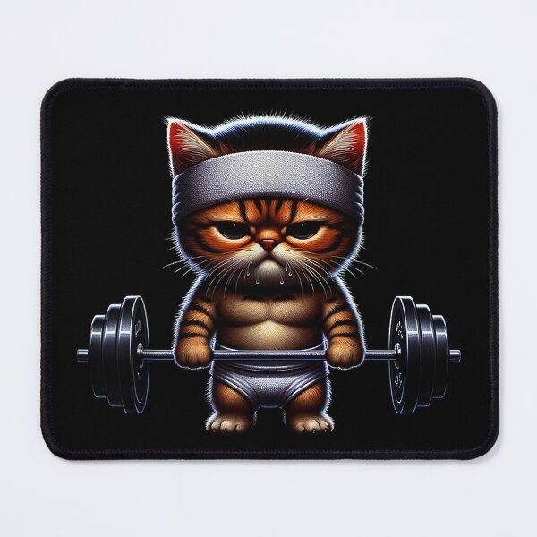 Item preview, Funny Cat workout weight lifting funny designed and sold by AddlPoolart.