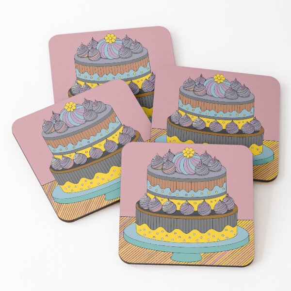 Item preview, Flowers Cake Colorful Artistic Food Illustration Style 3D designed and sold by ART ATTACK ZONE.